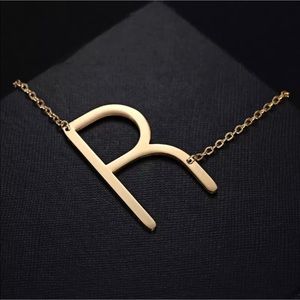 Initial “R” Gold Plated Necklace